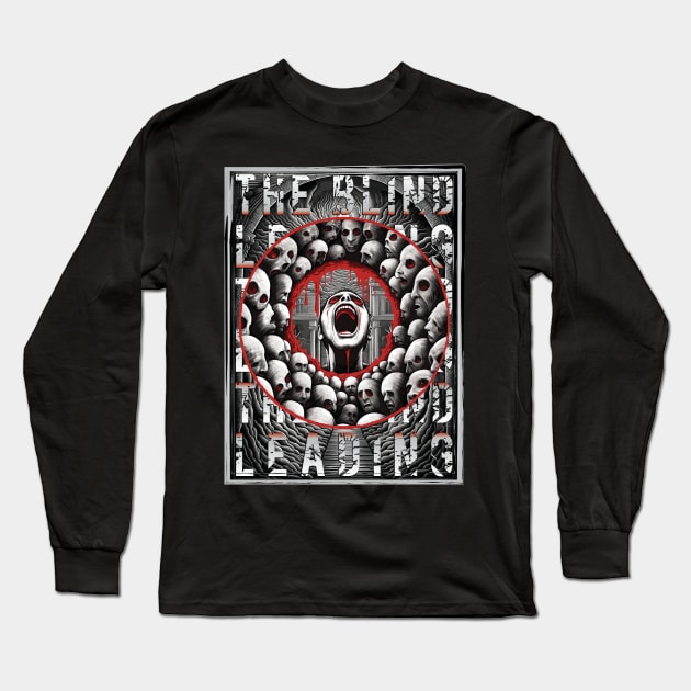 The Blind Leading The Blind.- Red Variant. Long Sleeve T-Shirt by SCRAN Art